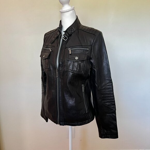 Michael Kors Black Leather Moto Jacket Soft Grunge Hot Girl Elevated - Picture 5 of 16